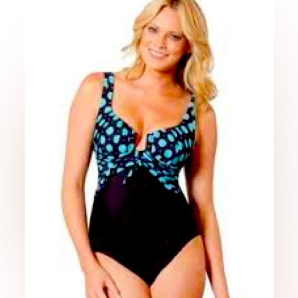 The Miraclesuit Sandra D Powerballs One-Piece Tank Swimsuit Small - Picture 1 of 3